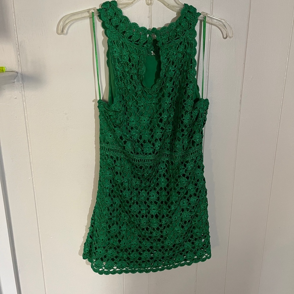 INC INTERNATIONAL CONCEPT green knit top - Picture 3 of 7